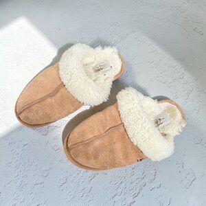 UGG Shearling Slippers Suede Chestnut Cozy Slip On House Shoes 7